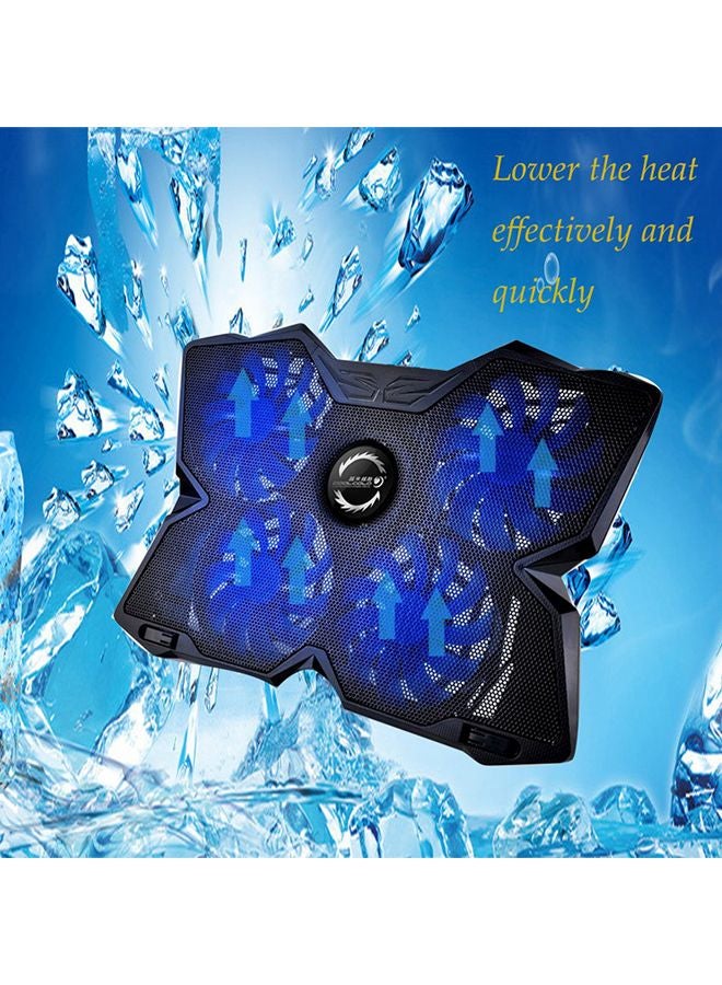 COOLCOLD - Laptop Cooling Pad Radiator With Led Four Fans Blue/Black - Image 1