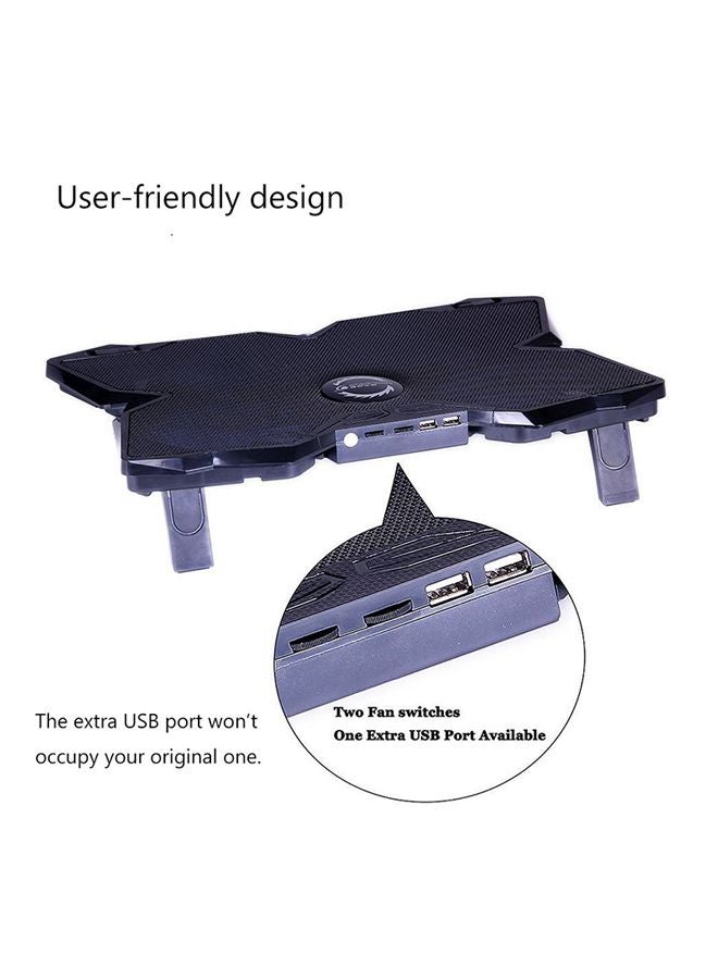 COOLCOLD - Laptop Cooling Pad Radiator With Led Four Fans Blue/Black - Image 1