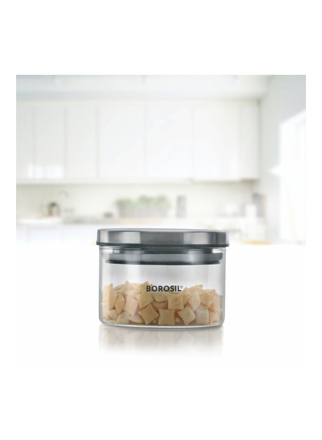 BOROSIL Glass Storage Jar With Lid Clear/silver 300ml  - Image 2