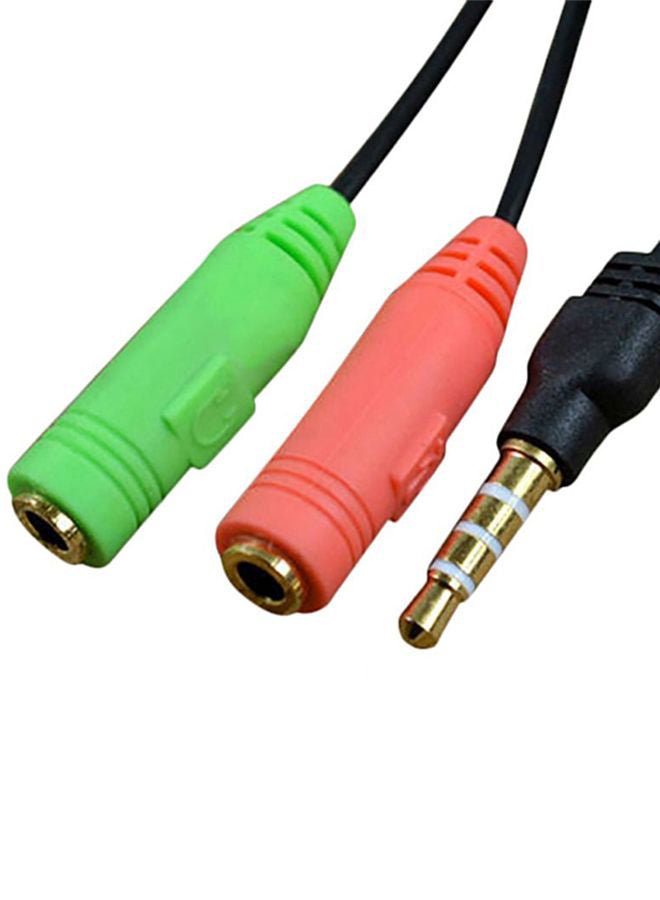 Voberry Stereo Audio Male To 2 Female Headset Mic Y Splitter Cable Adapter Black/Red/Green - Image 2