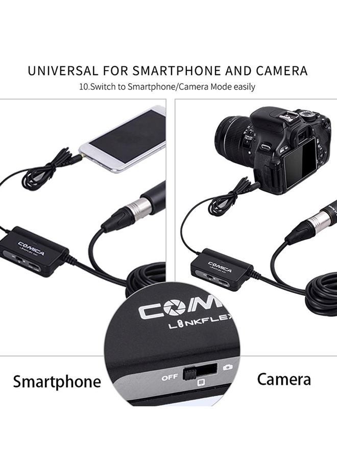 Linkflex Ad1 Microphone Preamp Adapter For DSLR Camera Black