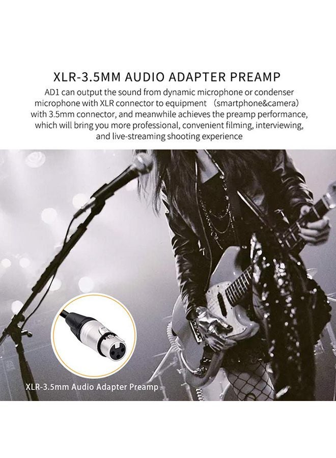 Linkflex Ad1 Microphone Preamp Adapter For DSLR Camera Black