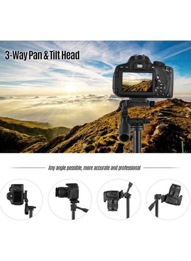 أندوير حامل كاميرا فيديو احترافي ثلاثي للكاميرات الرقمية ذات العدسة الأحادية العاكسة أسود - Image 3