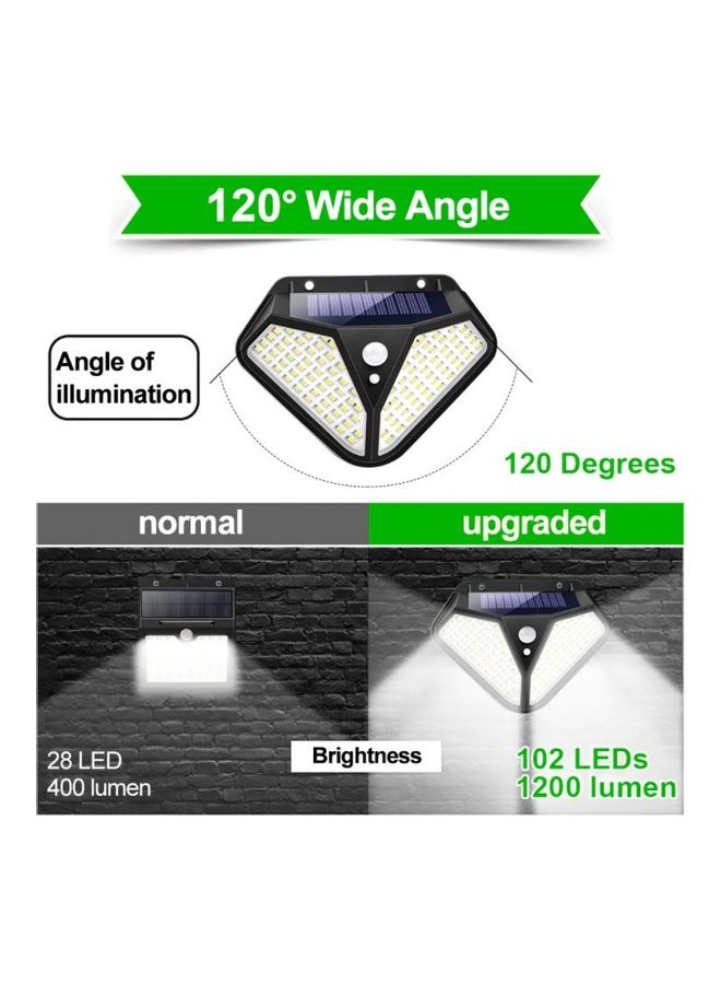 Multi Functional Solar Induction LED Wick Wall Lamp Black 13.5 x 9.7cm