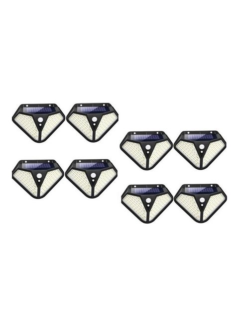 8-Piece Multi Functional Induction LED Wick Wall Lamp Black 13.5 x 9.7cm