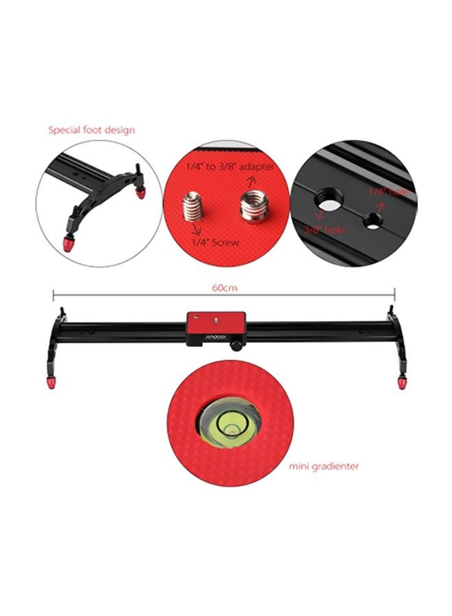 ANDOER Slider Track Rail Stabilizer For DSLR Camera Red/Black  - Image 5