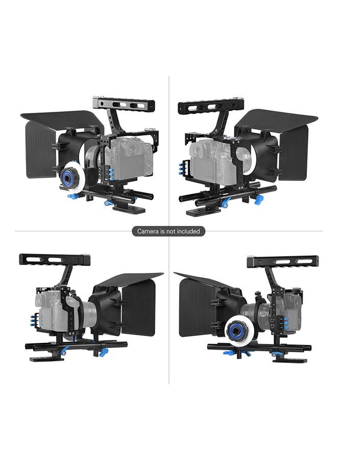 ANDOER - Camera Camcorder Video Cage Rig Kit For Panasonic GH4 Black/Blue - Image 1