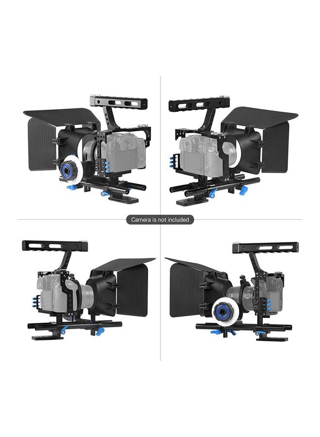 ANDOER - Camera Camcorder Video Cage Rig Kit For Panasonic GH4 Black/Blue - Image 1
