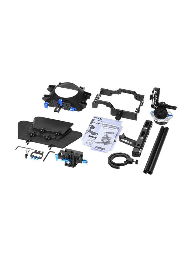 ANDOER - Camera Camcorder Video Cage Rig Kit For Panasonic GH4 Black/Blue - Image 1