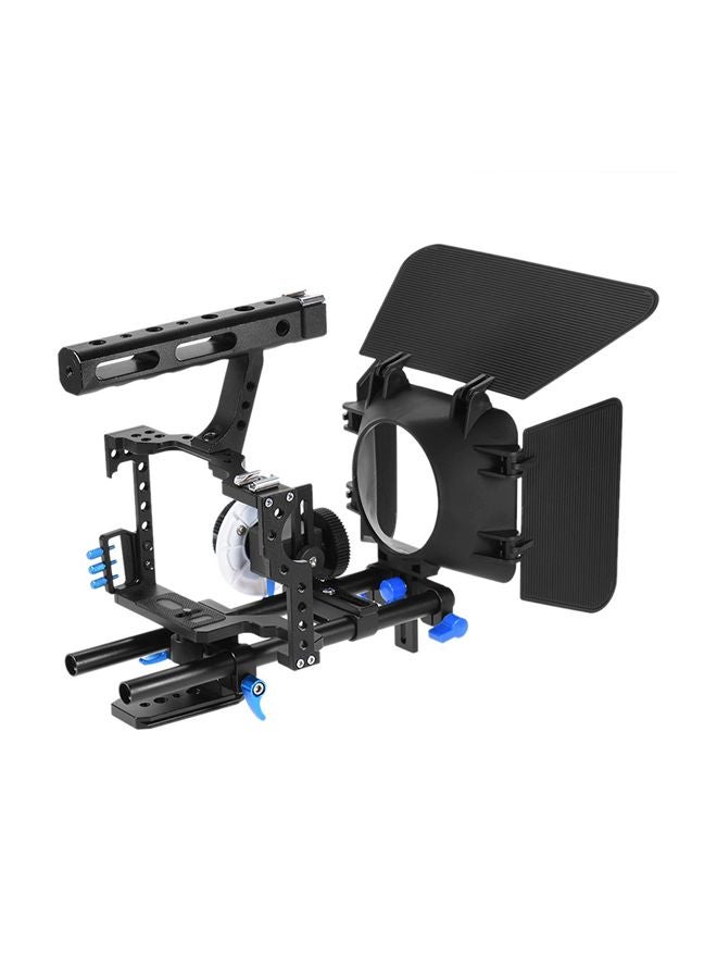 ANDOER - Camera Camcorder Video Cage Rig Kit For Panasonic GH4 Black/Blue - Image 1