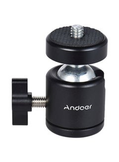 ANDOER Mini Tripod Metal Ball Head Adapter Ballhead Mount With 1/4 Inch Screw And 1/4 Inch Screw Hole Black/Silver  - Image 1