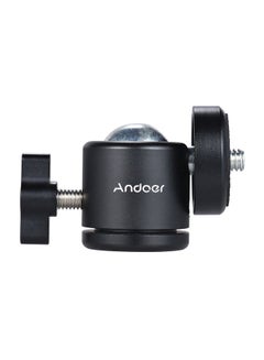 ANDOER Mini Tripod Metal Ball Head Adapter Ballhead Mount With 1/4 Inch Screw And 1/4 Inch Screw Hole Black/Silver  - Image 2