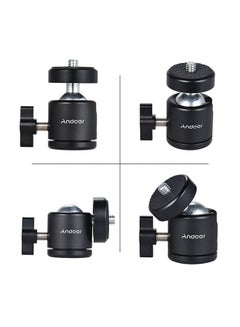 ANDOER Mini Tripod Metal Ball Head Adapter Ballhead Mount With 1/4 Inch Screw And 1/4 Inch Screw Hole Black/Silver  - Image 4