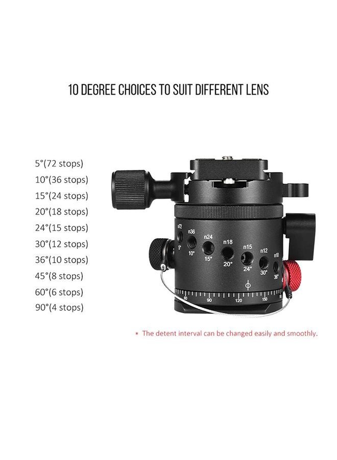 ANDOER Indexing Rotator HDR Panoramic Ball Head With ¼ Inch Quick Release Plate Bubble Level Bag For Camera Tripod Black/Red  - Image 5