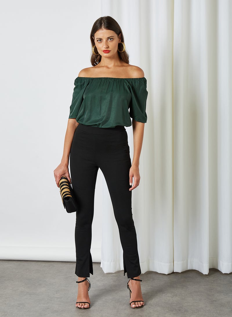 Aila Off-Shoulder Top Green  - Image 3