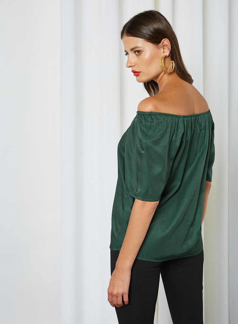 Aila Off-Shoulder Top Green  - Image 2