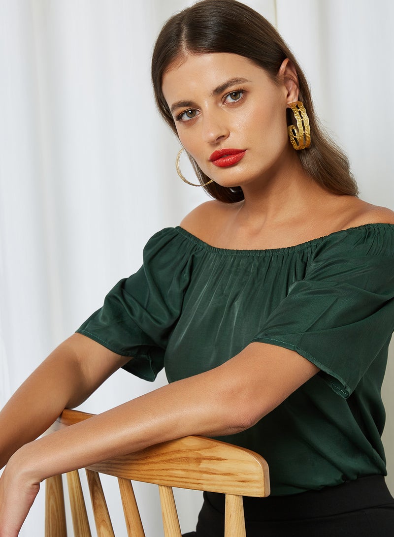 Aila Off-Shoulder Top Green  - Image 4