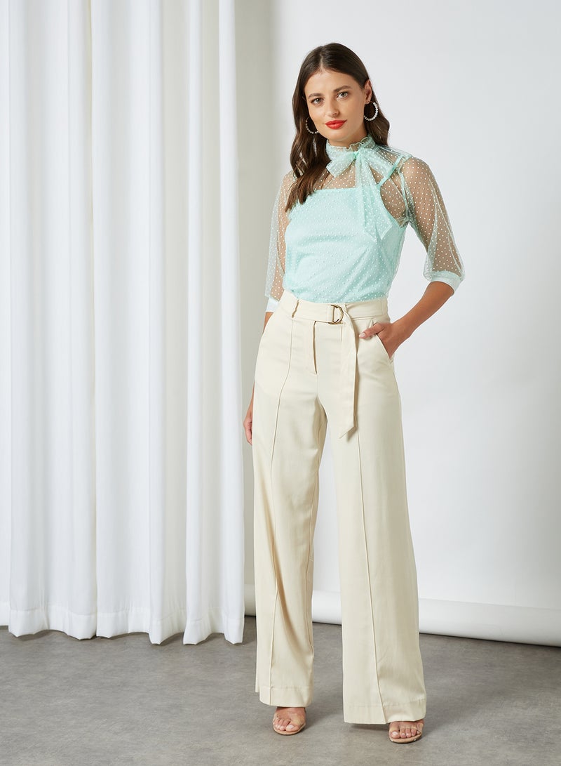 Aila Casual Net Top Green  - Image 3