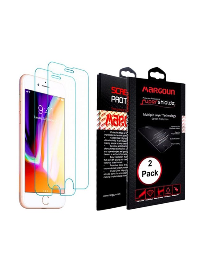 مارجون عبوة من لاصقتي حماية للشاشة لهاتف أبل آيفون 8 شفاف - Image 2