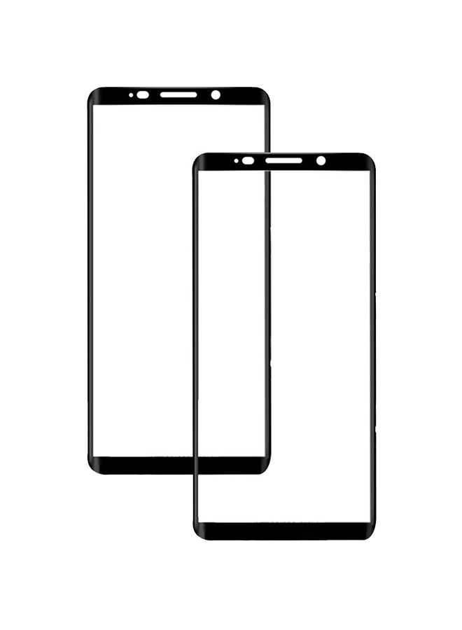 MARGOUN 2-Piece Tempered Glass Screen Protector For Huawei Mate 10 Pro Clear/Black  - Image 1