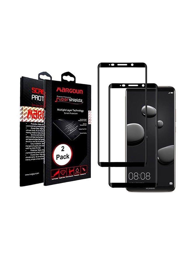 MARGOUN 2-Piece Tempered Glass Screen Protector For Huawei Mate 10 Pro Clear/Black  - Image 3