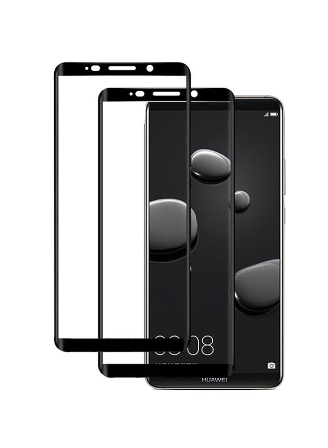 MARGOUN 2-Piece Tempered Glass Screen Protector For Huawei Mate 10 Pro Clear/Black  - Image 2