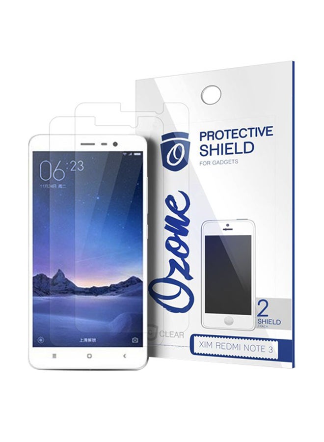Ozone Pack Of 2 Crystal HD Screen Protector Scratch Guard For Xiaomi Red Mi Note 3 Clear