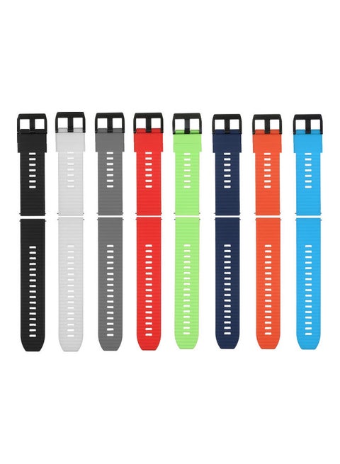 8-Piece Replacement Silicone Smartwatch Band - 22mm Multicolour