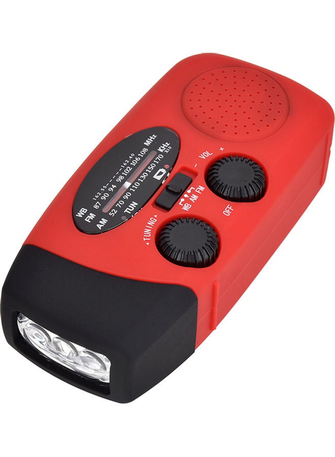 راديو محمول مع مصباح قراءة AM/FM ومصباح يدوي LU-HV11-31 أحمر وأسود - Image 3