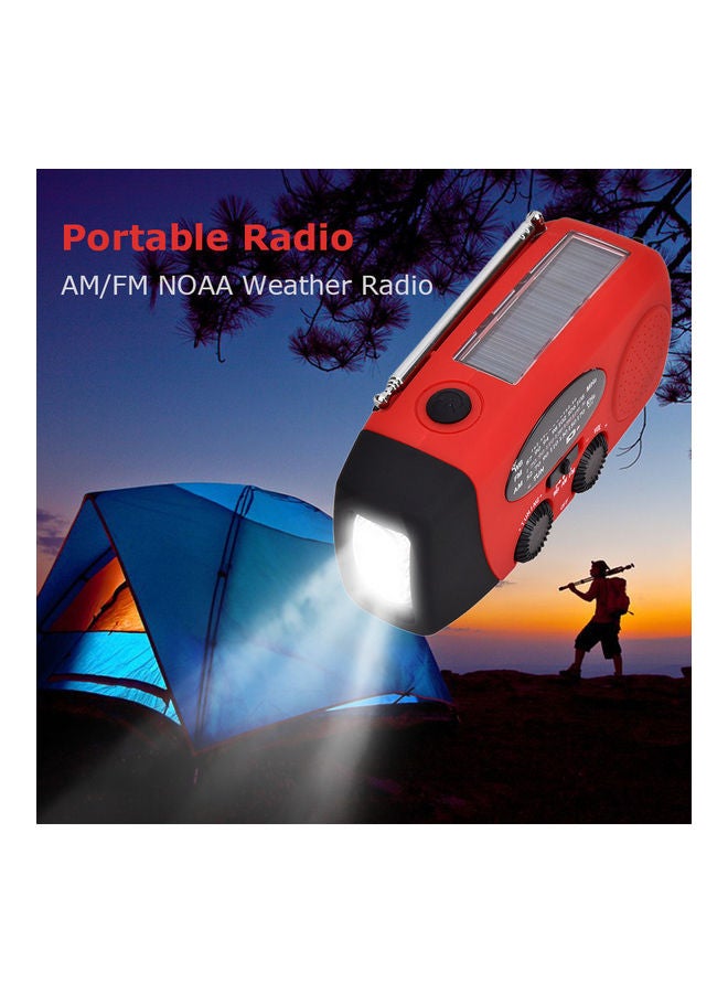 راديو محمول مع مصباح قراءة AM/FM ومصباح يدوي LU-HV11-31 أحمر وأسود - Image 4