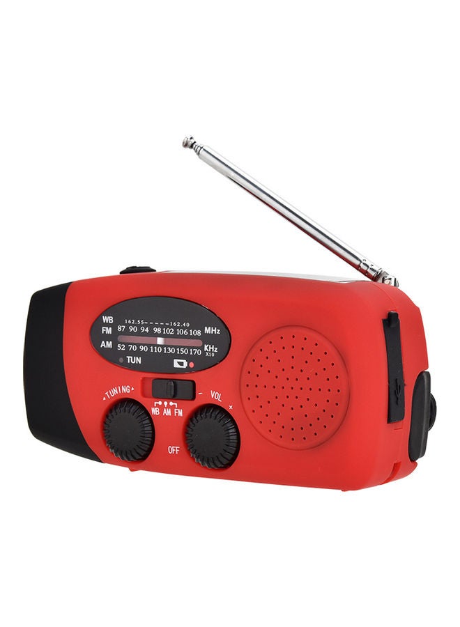 راديو محمول مع مصباح قراءة AM/FM ومصباح يدوي LU-HV11-31 أحمر وأسود - Image 2