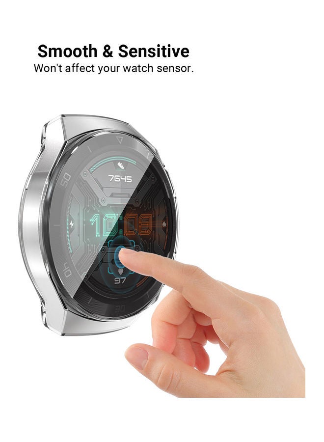 TPU Smart Watch Case Protector Compatible For Huawei GT 2e Silver - Image 2