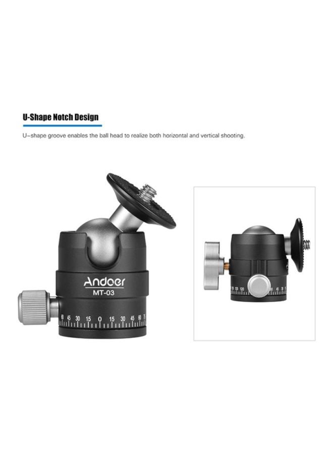 ANDOER Mini Ball Tripod Monopod Head Black/Silver - Image 5
