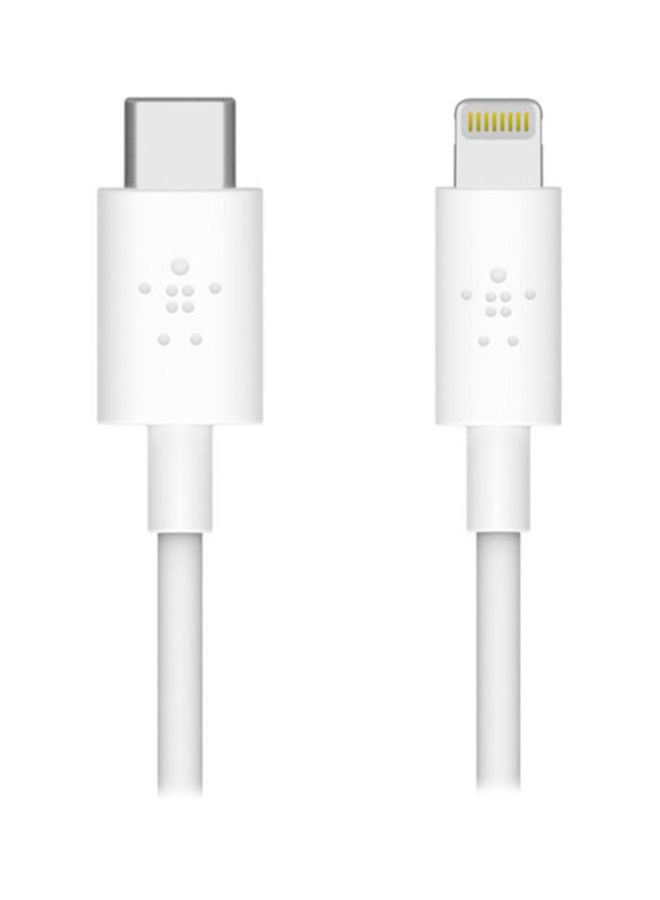 بيلكين كابل شحن بوست تشارج بمنفذ USB-C مع موصل Lightning أبيض - Image 1