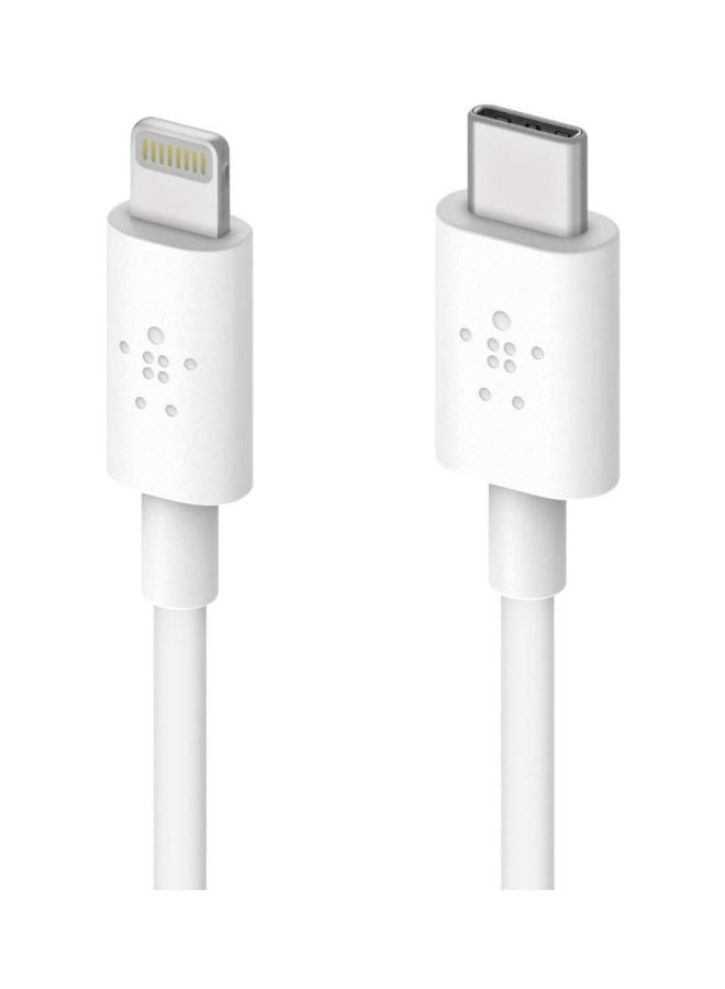 بيلكين كابل شحن بوست تشارج بمنفذ USB-C مع موصل Lightning أبيض - Image 2