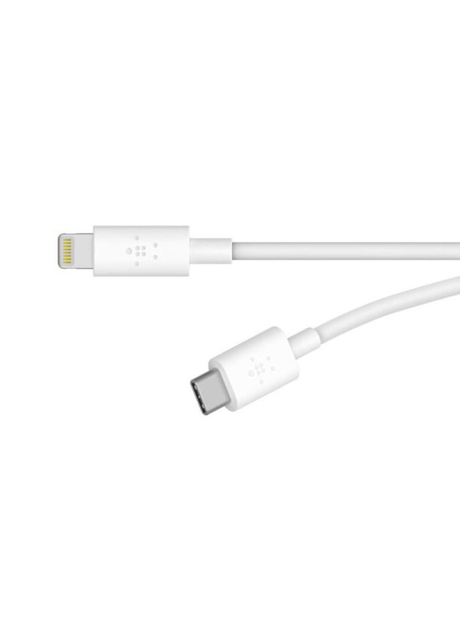 بيلكين كابل شحن بوست تشارج بمنفذ USB-C مع موصل Lightning أبيض - Image 4
