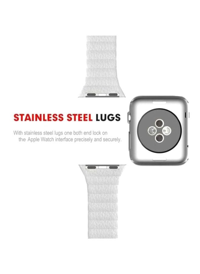 MARGOUN Replacement Band For Apple Watch Series 3/4/5 White - Image 2