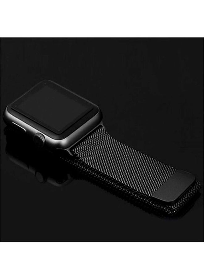 PROMATE - Stainless-Steel Mesh Milanese Replacement Strap For Apple Watch Series 3/2/1 Black - Image 1
