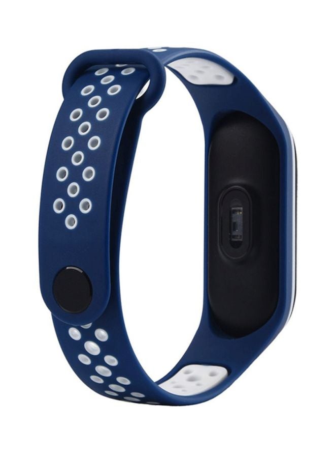 Voberry Replacement Band For Xiaomi Mi Band 3 Blue/White  - Image 2