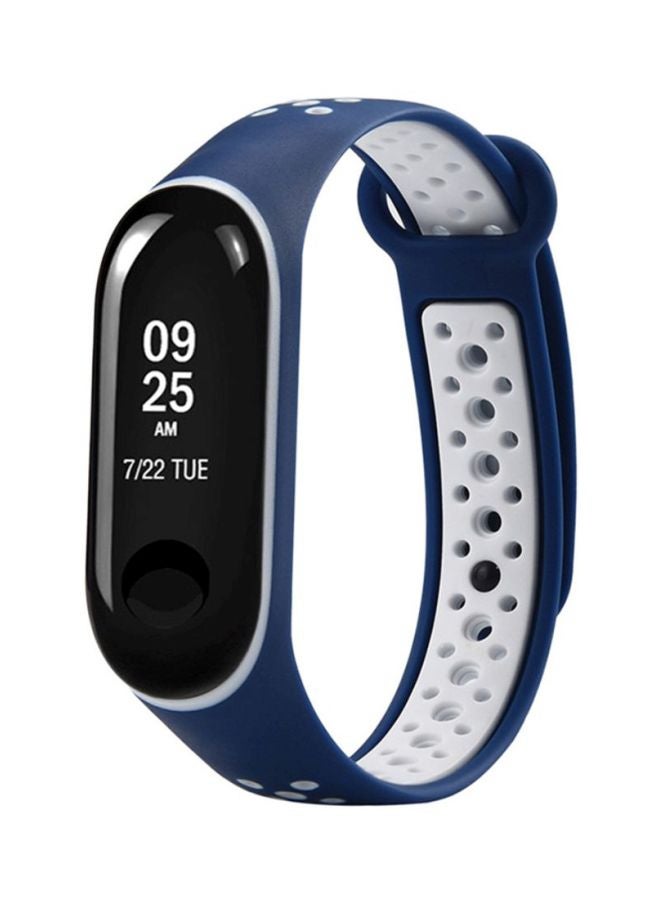 Voberry Replacement Band For Xiaomi Mi Band 3 Blue/White  - Image 3