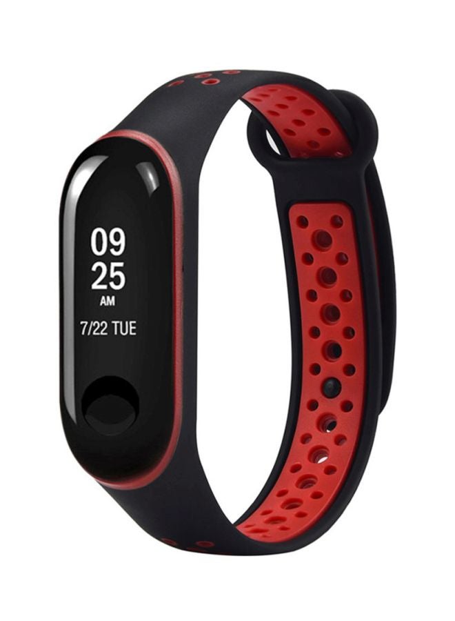Voberry Replacement Band For Xiaomi Mi Band 3 Black/red  - Image 3