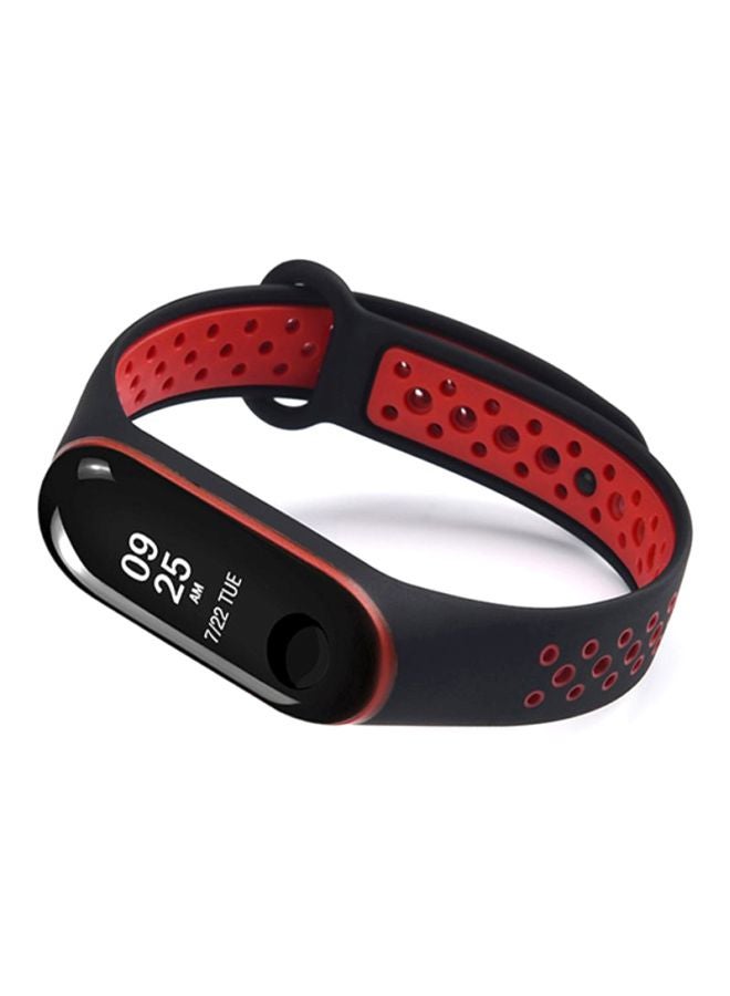 Voberry Replacement Band For Xiaomi Mi Band 3 Black/red  - Image 4
