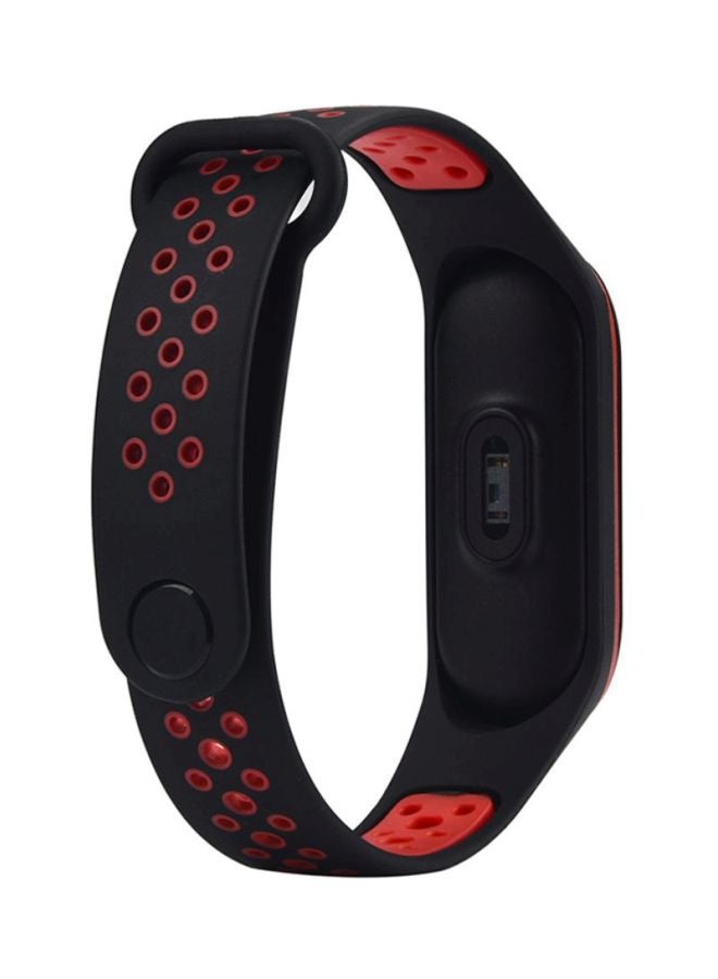 Voberry Replacement Band For Xiaomi Mi Band 3 Black/red  - Image 2