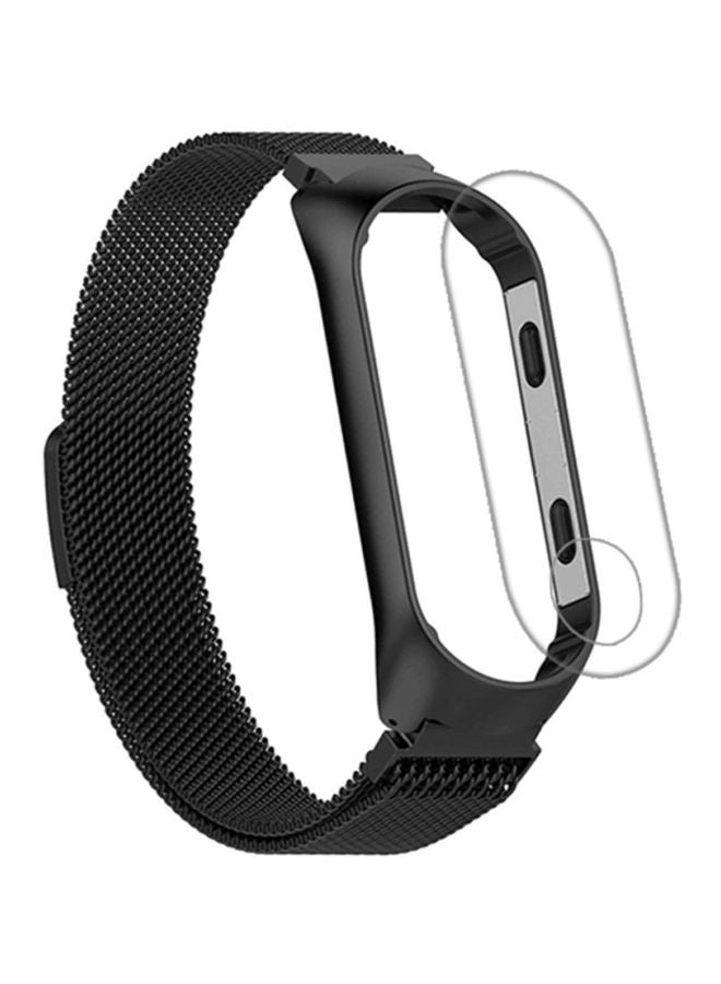 Voberry Replacement Band With Sceen Protector For Xiaomi Mi Band 3 Black/Clear  - Image 1