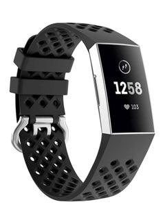 Voberry Replacement Strap Band For Fitbit Charge 3 Black/Silver  - Image 4