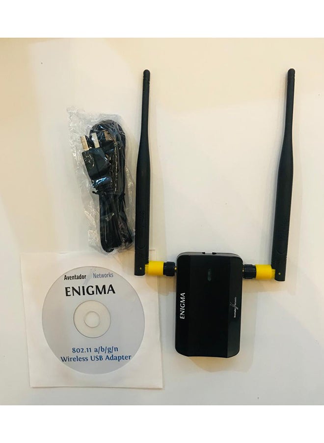 إنيجما محول USB لاسلكي للشبكة المحلية بتردد 2.4+5.8 جيجاهرتز بسرعة 300 ميجابت في الثانية A/B/G/N أسود - Image 3