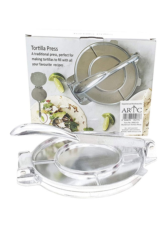 اي ار تي سي مكبس ألومنيوم لصنع التورتيلا والتاكو فضي 20x20x5سم - Image 2