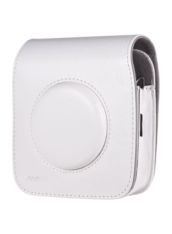 ANDOER PU Leather Camera Case Bag With Adjustable Shoulder Strap White  - Image 1
