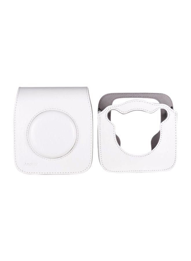 ANDOER PU Leather Camera Case Bag With Adjustable Shoulder Strap White  - Image 3