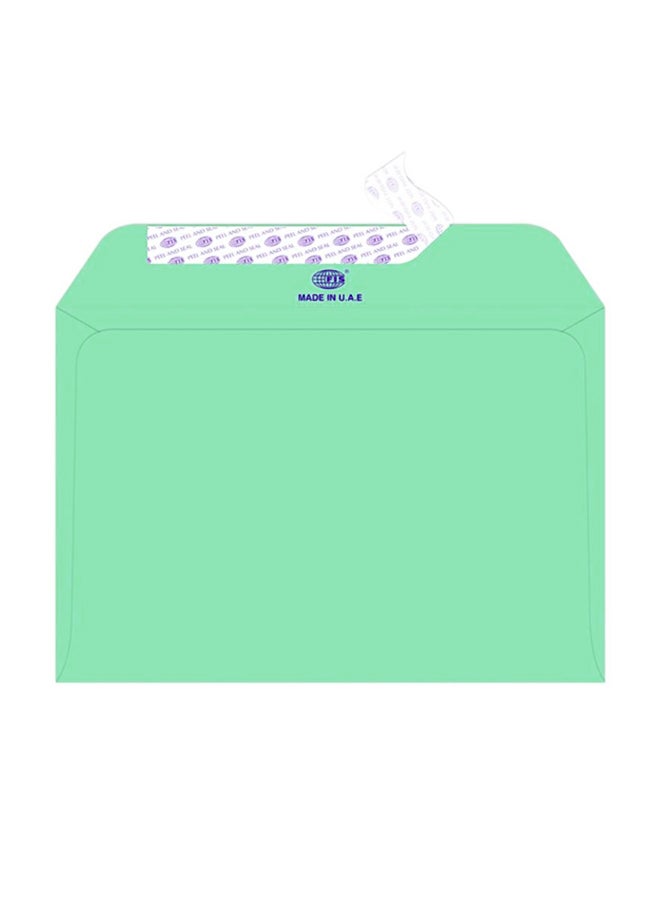 FIS 25-Piece Laid Paper Peel And Seal Envelope Set Green - Image 2